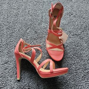 H&M, size 8, coral, 3 inch heels
